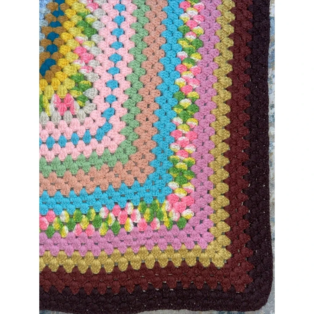 Handmade Crochet Afghan Throw Baby Lap Blanket Multi‎ 50